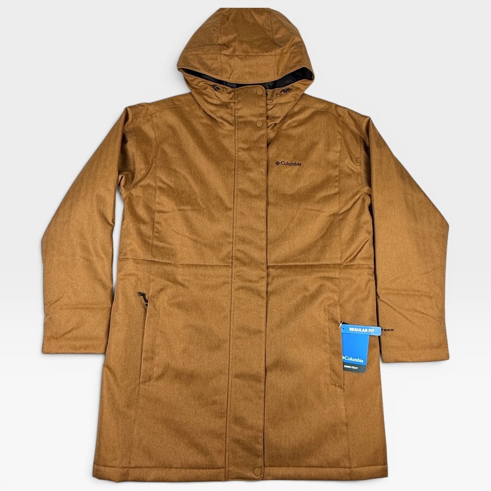 COLUMBIA Portland Point Parka Womens XL Brown‎ Herringbone Omni-Tech Hooded - Picture 4 of 13